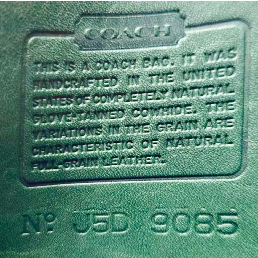 COACH Bottle Green Glove Tanned Leather Duffle Sac XL Bucket Bag 9085 USA COA